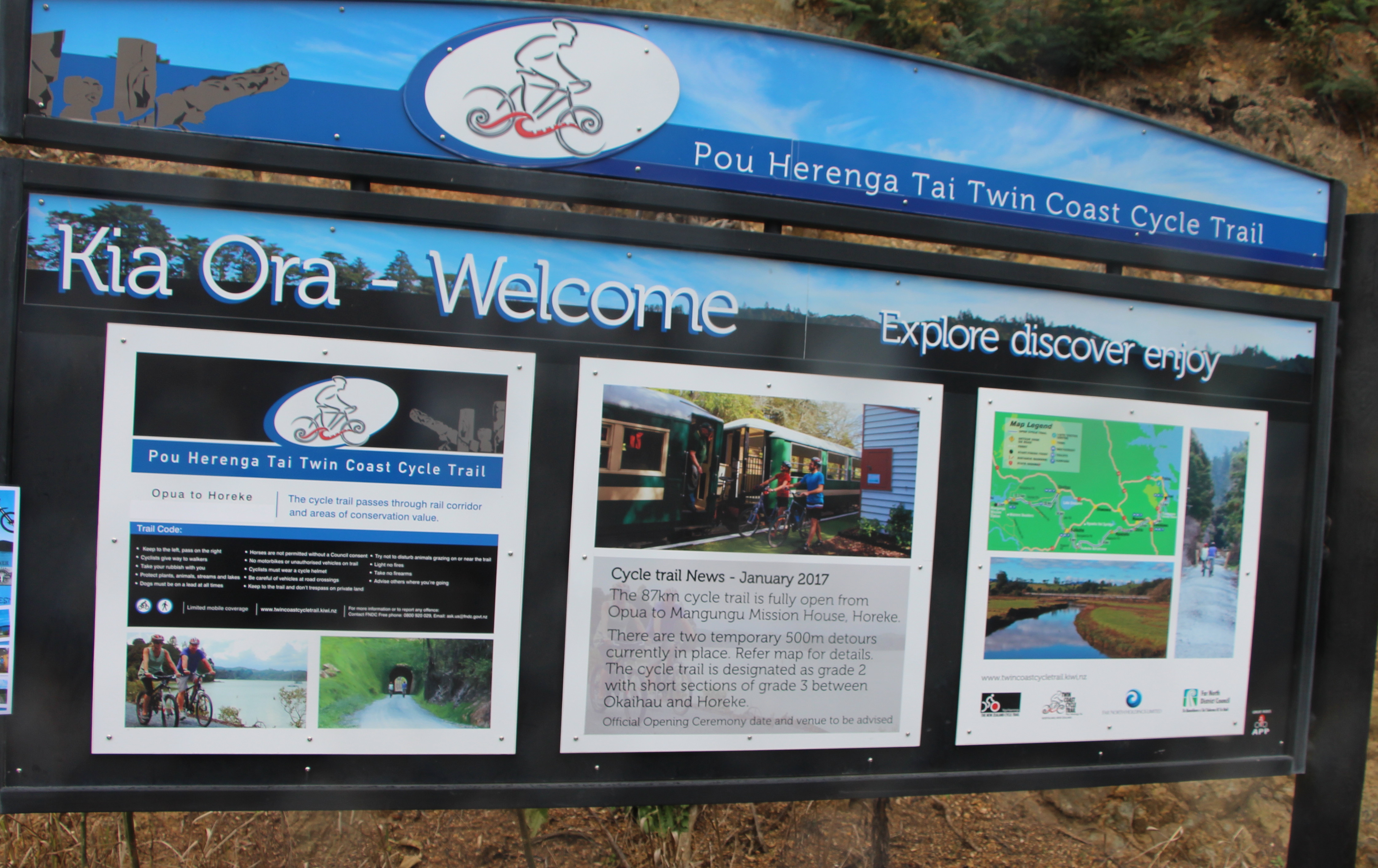 Opua Cycle Trail Notice
